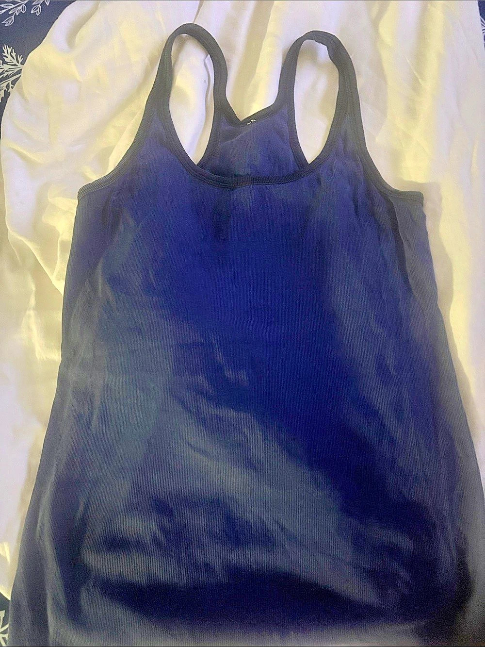 Blue and black work out top ribbed